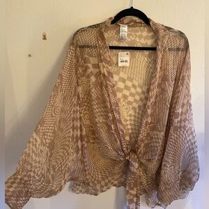 Free People Hypnotic Tie Front Kimono
